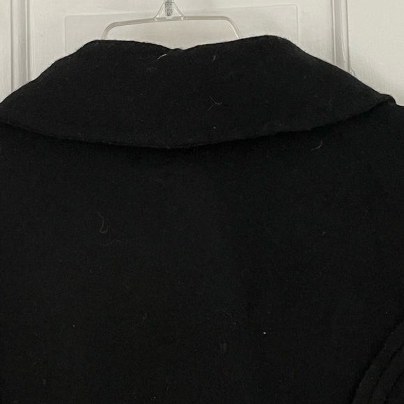 Soft Surroundings Black Double Breasted Boiled Wool Moto Jacket Size XS - Picture 8 of 16